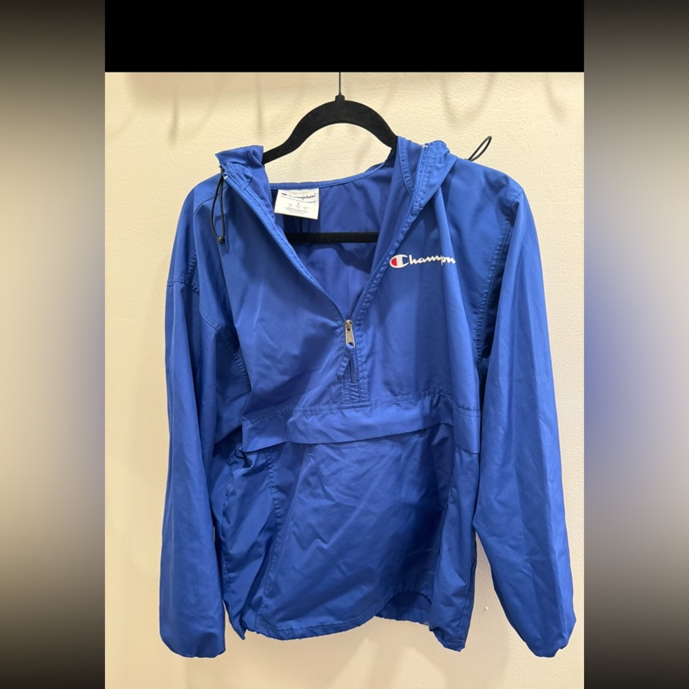Blue champion pullover windbreaker
